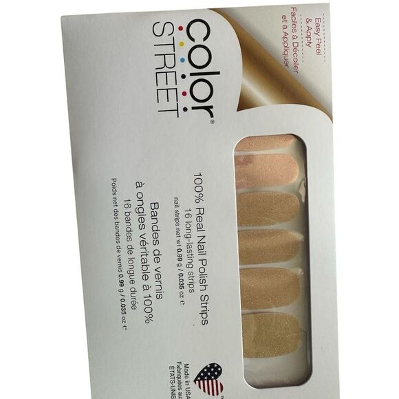 Color Street Nail Polish Strips Pop The Bubbly Gold Glitter 16 Strips - Picture 1 of 2